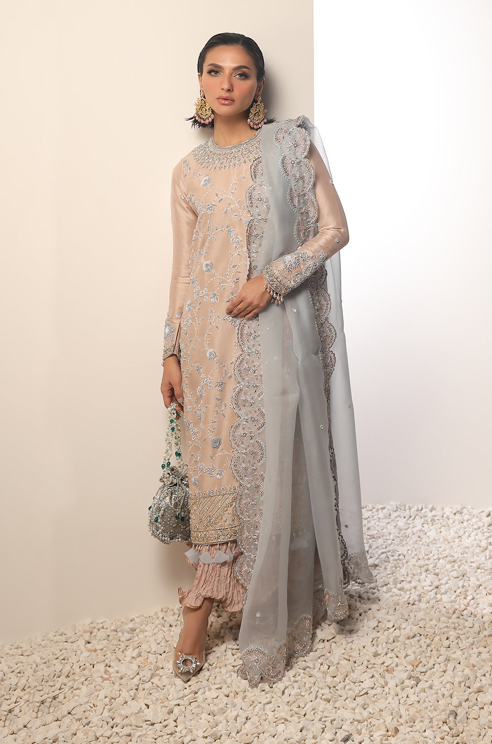 Raw Silk ,Organza And Crushed Silk-Full Set