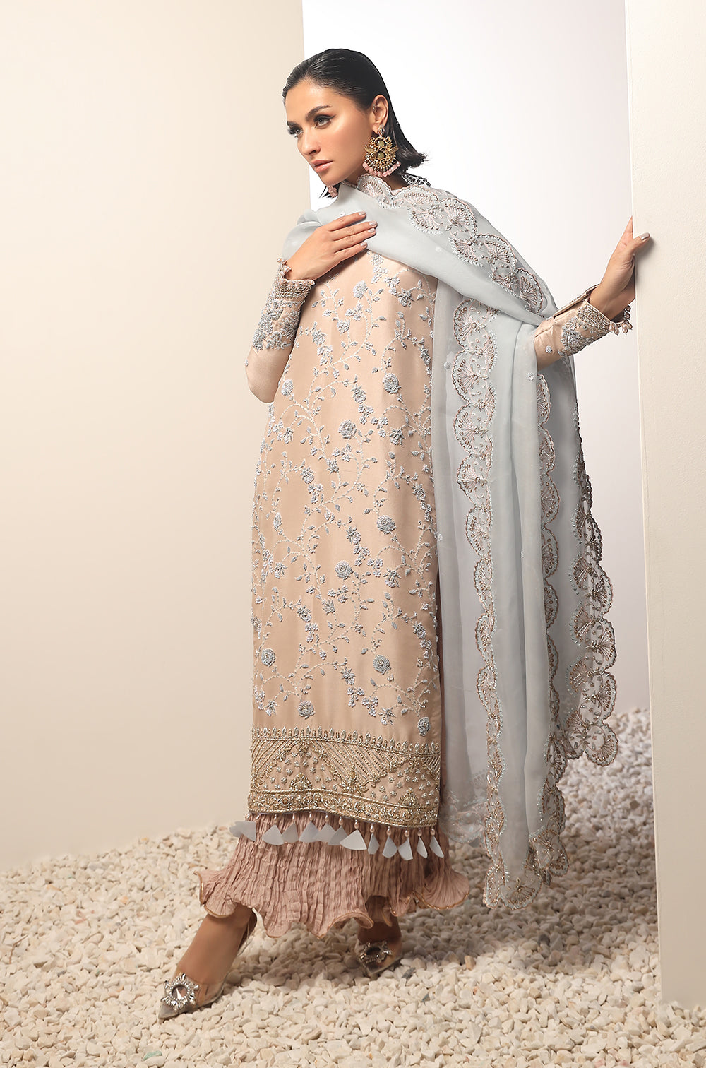 Raw Silk ,Organza And Crushed Silk-Full Set