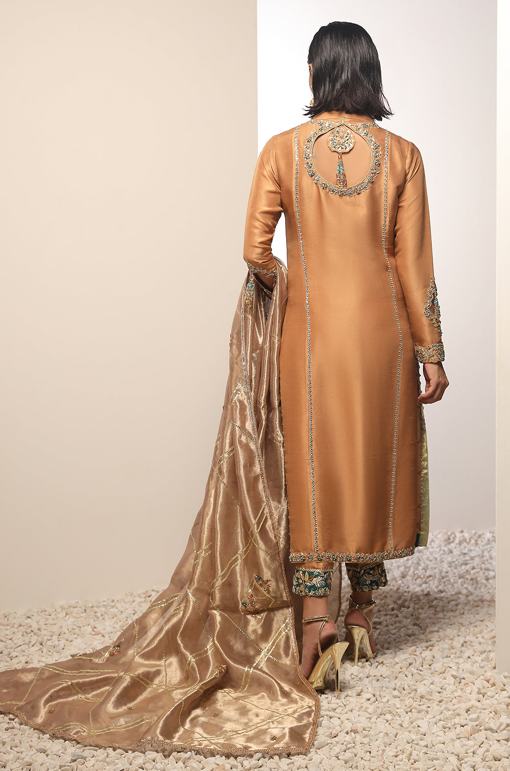 Pure Raw Silk And Lame Tissue-Full Set