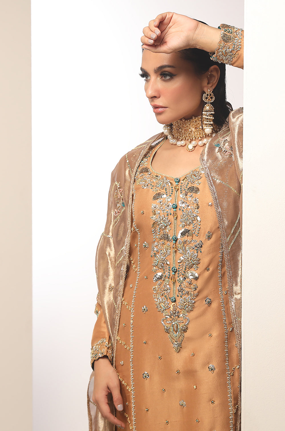 Pure Raw Silk And Lame Tissue-Full Set