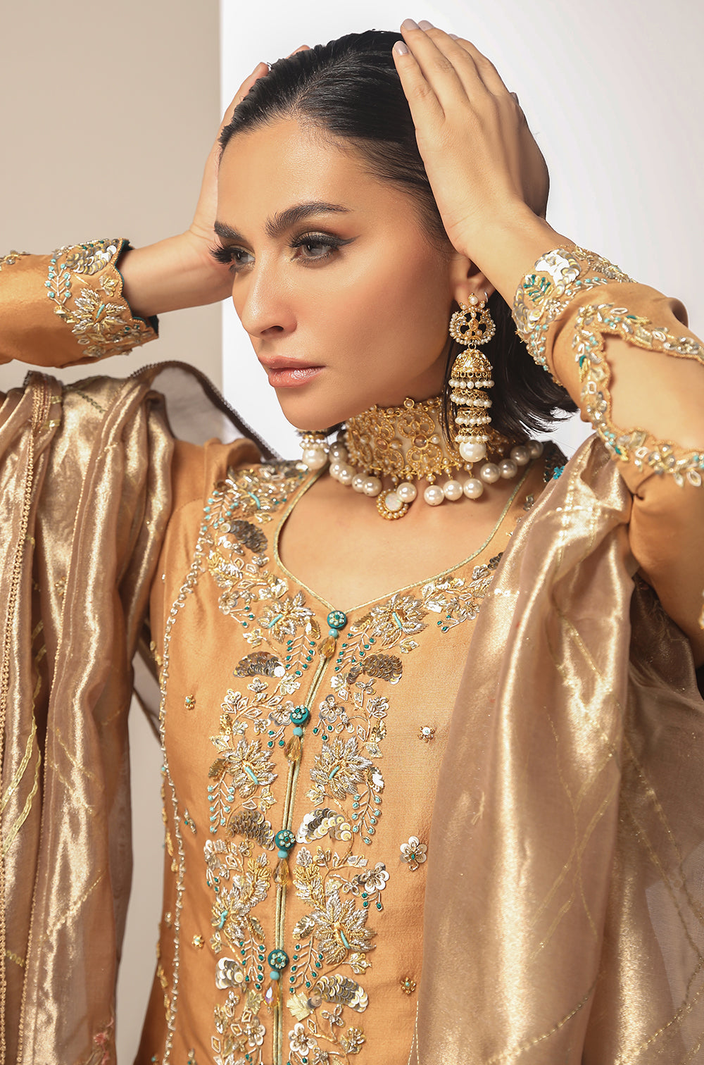 Pure Raw Silk And Lame Tissue-Full Set