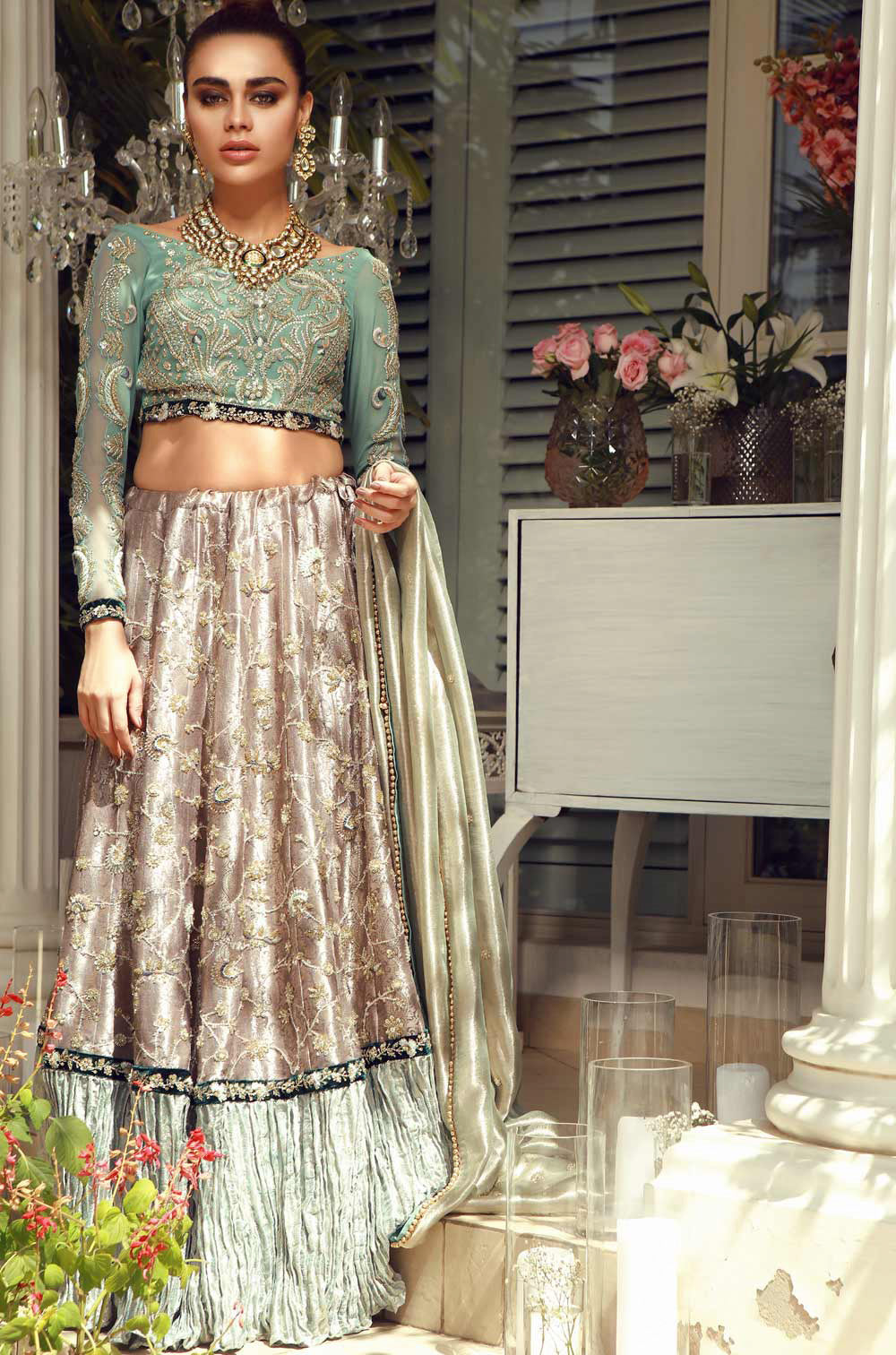 Tissue Lam’e-Choli & Lehnga